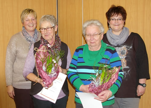 Ehrungen bei den Weickartshainer Landfrauen (von links). Sabine Opper, Gisela Becker, Christa Dörr und Sieglinde Biedenkopf (Bild: Golz)